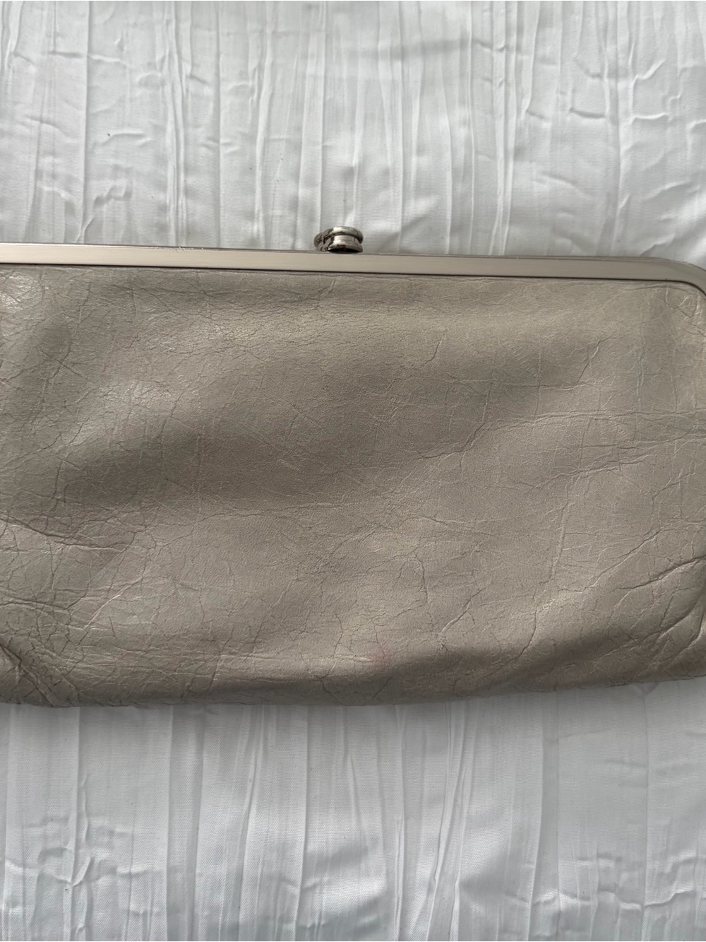 HOBO Metallic Taupe Frame Clutch